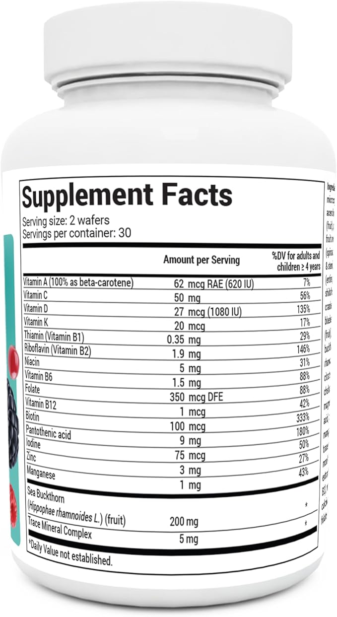 Dr. Berg Kids Chewable Multivitamins (NOT Sweetened w/Sugar) - Daily Multivitamin for Kids That Includes 20 Nutrients & Trace Mineral Complex - Mixed Berry Chewable Vitamins for Kids
