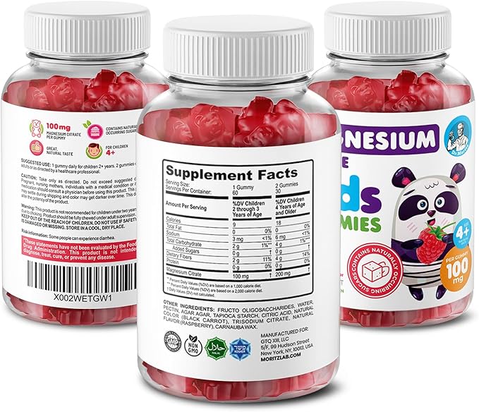 DR. MORITZ Magnesium Bundle - Calm Magnesium Gummies for Adults (200mg, 30 Count) and Kids Magnesium Gummies (120 Count, 2 Pack) - Sugar-Free Magnesium Citrate Gummies for Relaxation Support