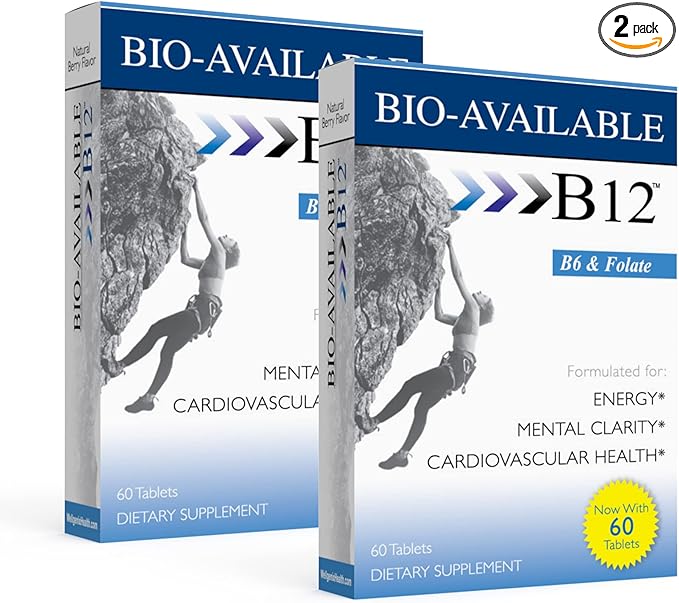 Wellgenix Bio Available Sublingual B12-60ct (2 Pack) - Daily Multivitamins Focus Support Formula w/Vitamins C, B6, B12, Folate & Biotin -Energy & Diet Supplement for Immune & Overall Health