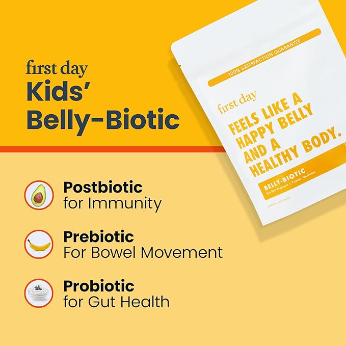 FIRST DAY Kids Tribiotic Gummies – Pre+, Post+, Probiotics & More to Support Growth – 60 Day Supply
