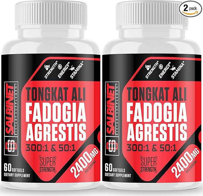2400mg Fadogia Agrestis Tongkat Ali Supplements - Third Party Tested - 1400mg Fadogia Agrestis & 1000mg Tongkat Ali, Maximum Strength, Muscle Mass & Athletic Performance, 2 Packs