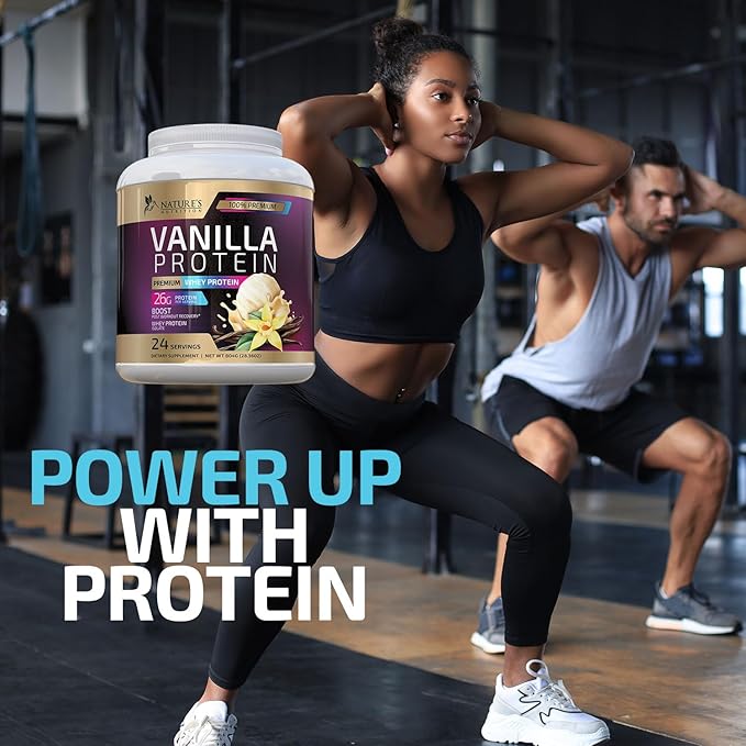 Whey Protein Powder 26g - Whey Isolate Protein for Muscle Growth Support, Vanilla Ice Cream - Premium Whey Powder for Fast Absorbing and Easy Digesting for Men and Women, Gluten Free - 24 Servings