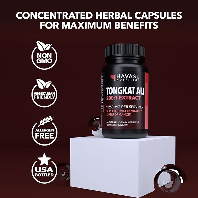 Longjack Tongkat Ali for Men - Tongkat Ali Extract 200:1, 1,250mg Per Serving - Eurycoma Longifolia Extract Supports Male Health, Performance and Energy - 2 Month Supply Long Jack Tongkat Ali Capsules