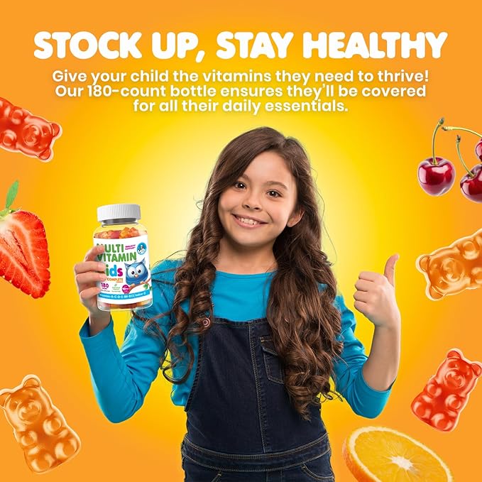 DR. MORITZ Kids Multivitamin Gummies - Kids Vitamins Multivitamin with 12 Essential Nutrients - Vegetarian Multivitamin Kids Gummies with VIT A, B, C, Zinc & More - Toddler Vitamins, 180 Count