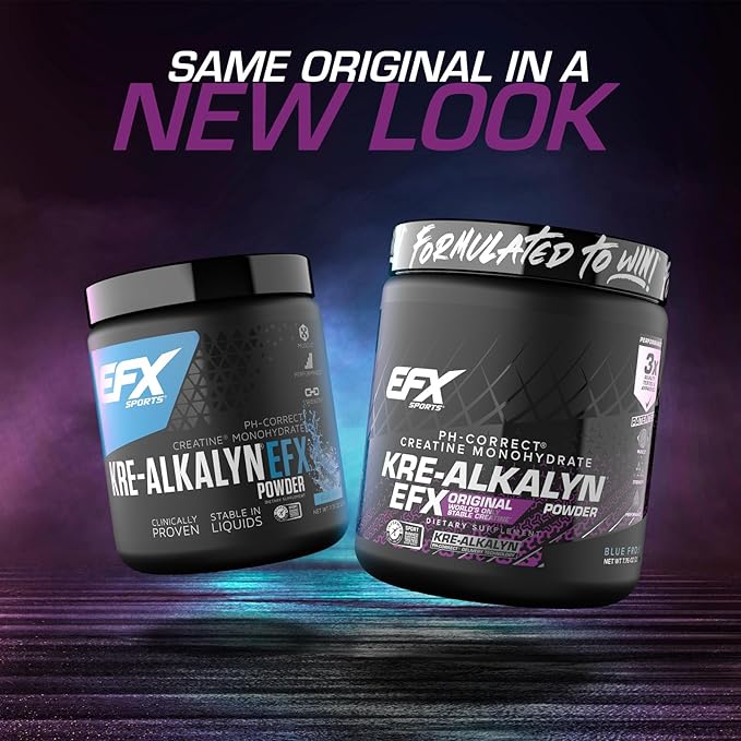 EFX Sports Kre-Alkalyn EFX Powder | pH Correct Creatine Monohydrate Powder Supplement | Strength, Muscle Growth & Performance | 110 Servings (Blue Frost)
