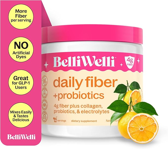 Daily Fiber Supplement Powder with Collagen, Probiotics & Electrolytes | Supports Digestive Health, Gut Balance & Debloating | Orange Yuzu Mandarin | 16 Servings