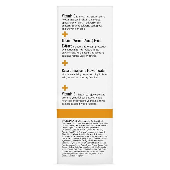 CLARA'S NEW YORK Advanced Vitamin C 94% Natural Glowing Formular Face Skin Serum - Made in USA 30ml (1Fl/Oz) (Advanced Vitamin C)