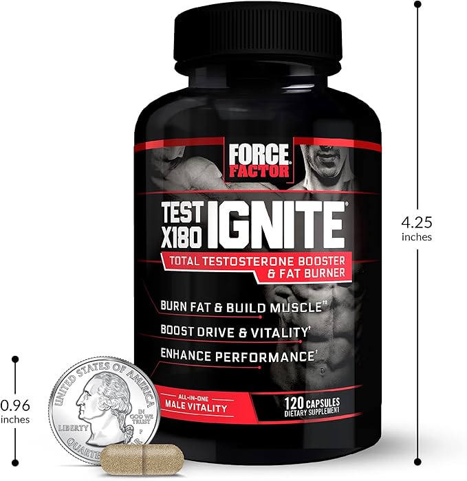 Force Factor Test X180 Ignite 120ct 2-Pack, 240 Count