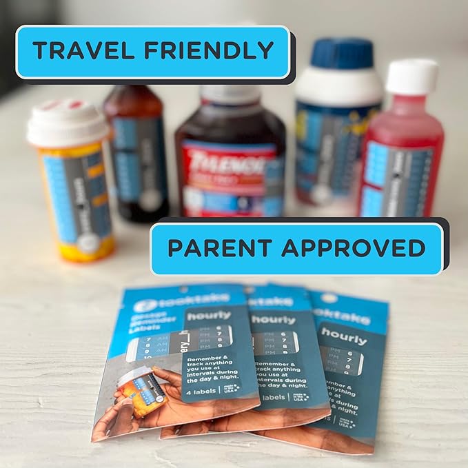 Hourly Tracking Stickers/3 pck-Pill, Medication,Cough Syrup,Liquid Meds,3X Day,AM/PM,Pill Tracker,2, 3 4 Times a Day,Medicine Organizer,Kids Pill Tracker,Pill Organizer,Day & Night