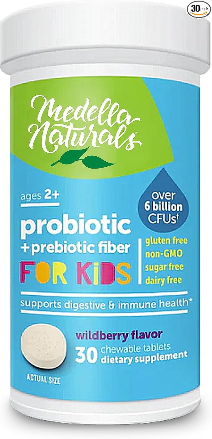 Probiotics for Kids + Prebiotics to Support Digestive Health - 6 Billion+ CFUs of Kids Prebiotic and Probiotic to Help Support Immunity & Digestion - Made in the USA, 30 Kids Probiotic Chewables