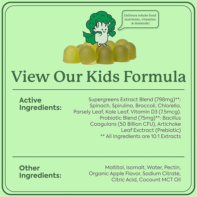 Plant People Kids WonderGreens Super Veggie Gummies for Kids (30 Count)