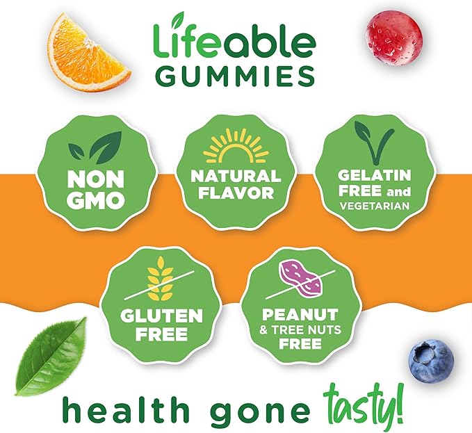 Lifeable Multivitamin for Men Gummies | VIT A, C, D, E, B1, B2, Niacin, B5, B6, Folate, B12, Biotin, Iodine, Zinc, Chromium, Ginseng, Lycopene, Inositol | Mens Multivitamins Gummies | 90 Gummies