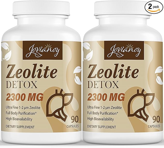 2300 MG Zeolite Detox Capsules, Organic Activated Charcoal, Bentonite Clay, 1-2 µm Clinoptilolite, Maximum Absorption, Gut Liver Detox Cleanse Full Body for Women Men, 180 Capsules