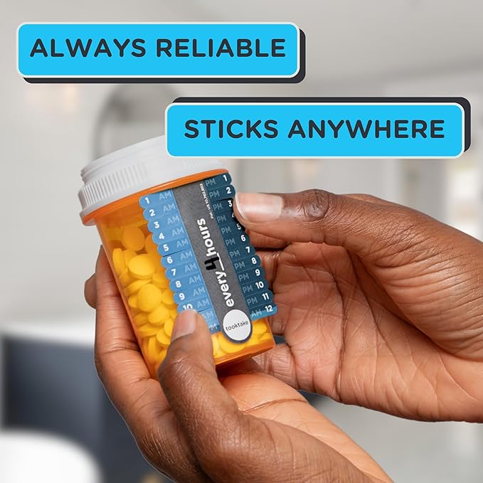 Hourly Tracking Stickers/3 pck-Pill, Medication,Cough Syrup,Liquid Meds,3X Day,AM/PM,Pill Tracker,2, 3 4 Times a Day,Medicine Organizer,Kids Pill Tracker,Pill Organizer,Day & Night