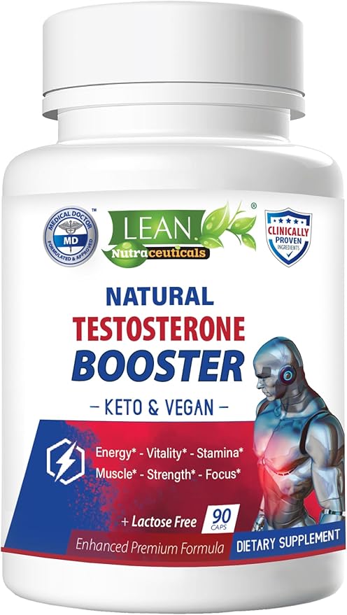 Testosterone Booster for Men, Keto Vegan, Total Male Test Supplement, Tongkat Ali Horney Goat Weed Tribulus Terrestris D Aspartic Acid Boron Plus Zinc DHEA, Enhance Max Mood Build Muscle Pills 90 Caps