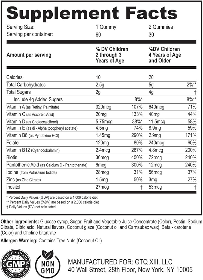 DR. MORITZ Kids Multivitamin Gummies 14 Essential Vitamins Daily Supplement for Ages 2+ Vitamin A C D E Vegetarian B6 B12 Zinc Biotin Gummy Multivitamins for Children- All Natural Chewable (60 Count)
