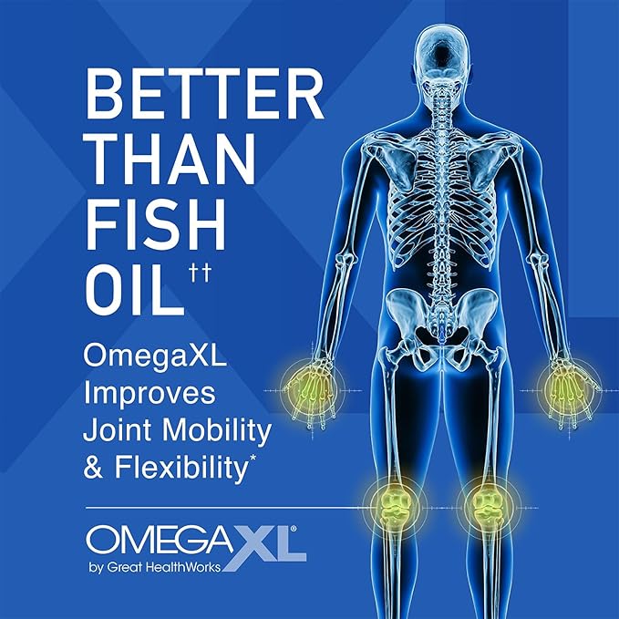 OmegaXL Joint Support Supplement - 60 Softgels & VitaminXL D3 High Potency Daily Vitamin D 5000 IU 125mcg Immune Support Supplement (30 Softgels) - 2 Pack