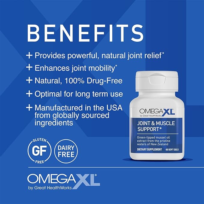 OmegaXL Joint Support Supplement - 60 Softgels & VitaminXL D3 High Potency Daily Vitamin D 5000 IU 125mcg Immune Support Supplement (30 Softgels) - 2 Pack