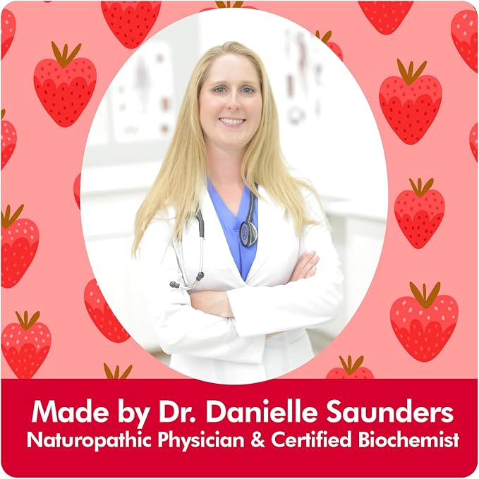 Vitamin D3, B12 Gummies by Dr. Danielle, Vegan Daily Supplement for Adults & Kids, Non-GMO, Vitamin D3 1000 IU & 250 mcg Vitamin B12, 2 Month Supply (60 Gummies)