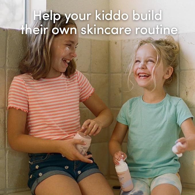Evereden Kids Happy Face Duo (Cool Peach) - Multi-Vitamin Kids Face Wash & Kids Face Cream Set - Clean & Vegan Skin Care for Kids 3+ - Moisturizing, Nourishing, & Protective Kids Skin Care Set