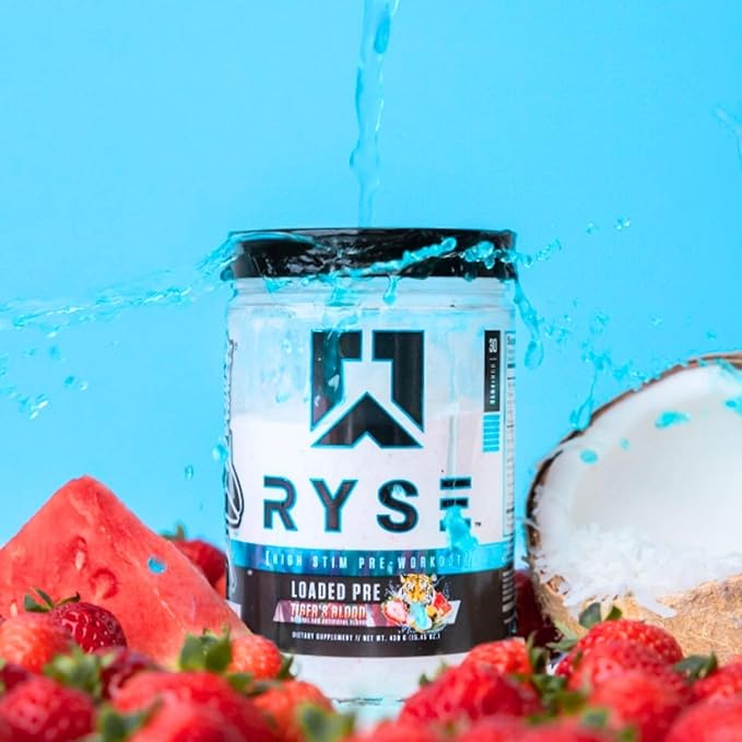 Ryse Loaded Pre Workout Powder Supplement for Men & Women | Pumps, Energy, Focus | Beta Alanine + Citrulline | 390mg Caffeine | 30 Servings (Tiger's Blood)