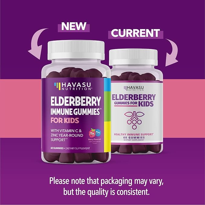Elderberry Gummies for Kids with Zinc and Vitamin C - Potent, Herbal Immune Support for Kids with Antioxidants to Support Immune Defense - 60 Vegan Elderberry Vitamin C and Zinc Kids Immune Gummies