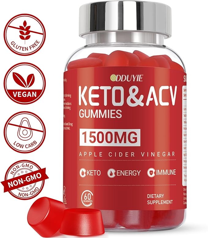 (3 Pack) Apple Cider Vinegar Gummies | Keto ACV Gummies for Energy with Vitamin B6 & B12 | ACV Supplement | Apple Flavor | 60 Vegan Gummies for Women and Men