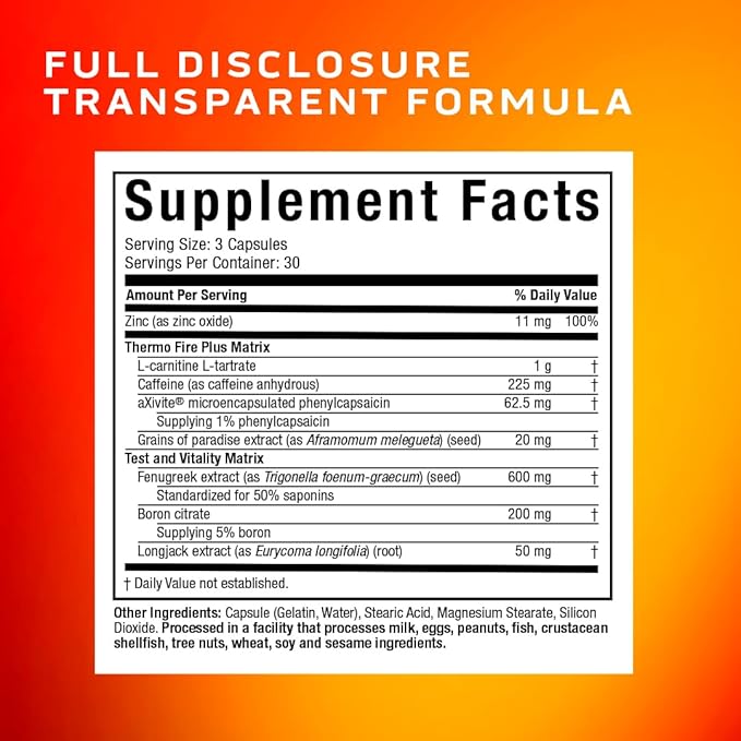 MuscleTech AlphaTest Thermo Thermogenic Testosterone Booster| Muscle Strength Builder for Men | Workout Supplement | 90 Capsules | 30 Servings