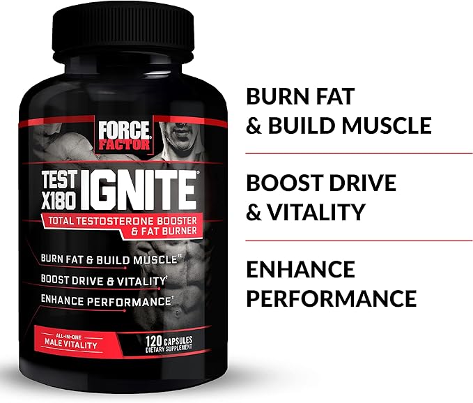 Force Factor Test X180 Ignite 120ct 2-Pack, 240 Count