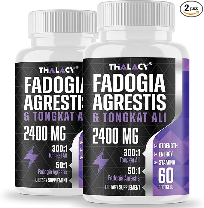 2400mg Fadogia Agrestis Tongkat Ali Supplement - Fadogia Agrestis 1400mg & Tongkat Ali 1000mg Ultra Blend, Maximum Strength, Muscle Mass & Athletic Performance, 120 Softgels
