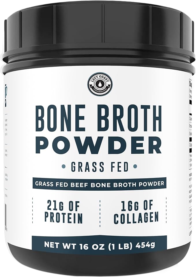 16oz Bone Broth Protein Powder From Grass Fed Beef - Unflavored, Single Ingredient - Rich in Collagen, Glucosamine, Gelatin, Paleo Protein Powder, Gut-Friendly, Non-GMO Ingredients, Dairy-Free Protein