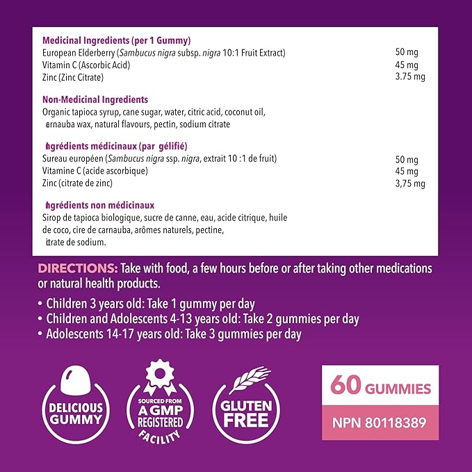 Elderberry Gummies for Kids with Zinc and Vitamin C - Potent, Herbal Immune Support for Kids with Antioxidants to Support Immune Defense - 60 Vegan Elderberry Vitamin C and Zinc Kids Immune Gummies
