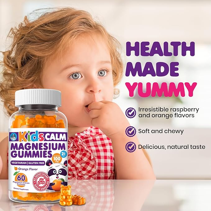 DR. MORITZ Sugar-Free Calm Magnesium Gummies for Kids and Adults - Kids Magnesium Gummies - Magnesium Citrate Gummies (120 Count (Pack of 2), Orange)