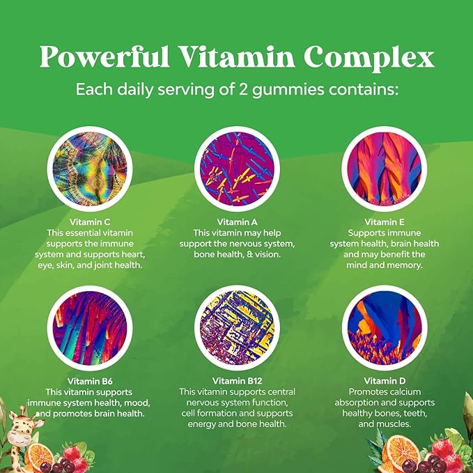 Plant Based Kids Multivitamin Gummies - Multivitamin for Kids Immunity Support Gummies with Vitamins A C D3 E B and Zinc Gelatin and Gluten Free Non-GMO Kids Vitamins Gummy Multivitamin Formula 90ct
