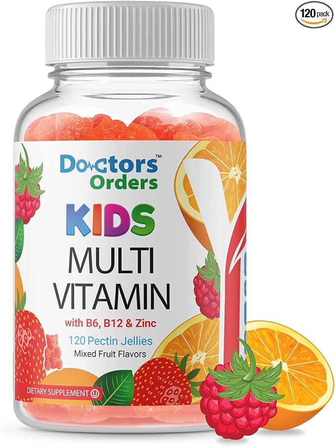 Doctors Finest Multivitamin Gummies for Kids - Vegetarian, GMO-Free & Gluten Free - Great Tasting Fruit Flavors Pectin Chews - 120 Jellies