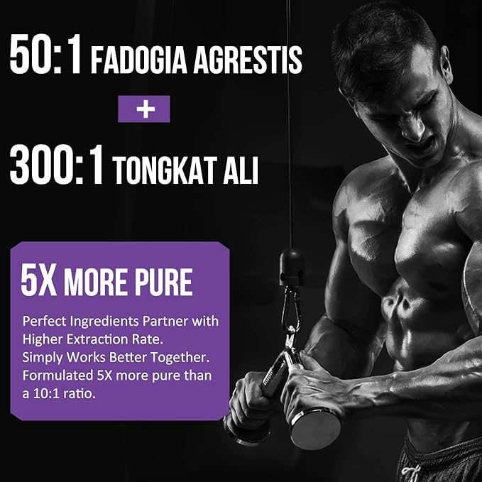2400mg Fadogia Agrestis Tongkat Ali Supplement - Fadogia Agrestis 1400mg & Tongkat Ali 1000mg Ultra Blend, Maximum Strength, Muscle Mass & Athletic Performance, 120 Softgels