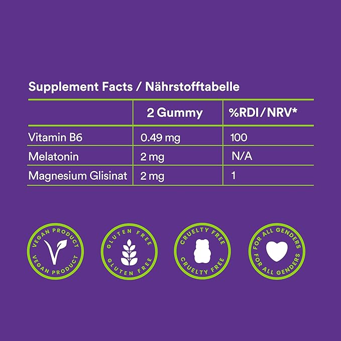Probears® Melatonin & B6 Gummies for Kids & Adult - Sleep Natural Melatonin & B6 Vitamin for All Genders Sleep - Gluten-Free, Gelatin-Free, Halal - 60 Count
