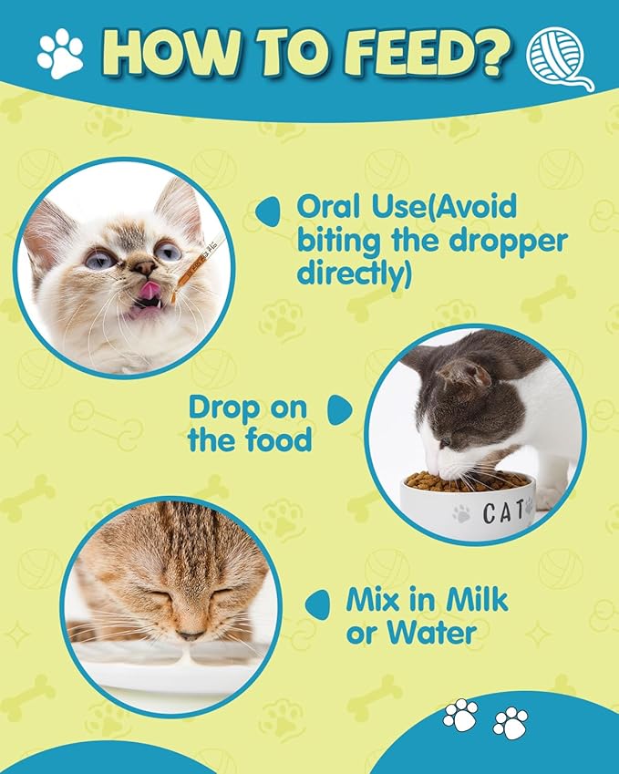 Lysine for Cats - L-Lysine Supplement for Cats & Kittens, Cat Immune Support, Allergy Relief, Sneezing, Cat L-Lysine Drops with Colostrum, Taurine, Vitamins & Minerals, Astragalus - 2Fl Oz