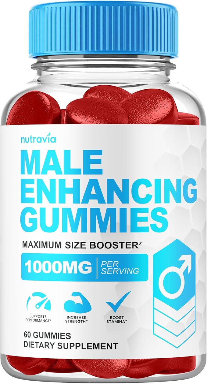 Male Enhancing Supplement Gummies - 6 in 1 Testosterone Booster Gummies for Men, Stamina Test Boost Gummy for Men with Horny Goat Weed, Tribulus, Maca Root Boost Energy, Performance (60 Gummies)