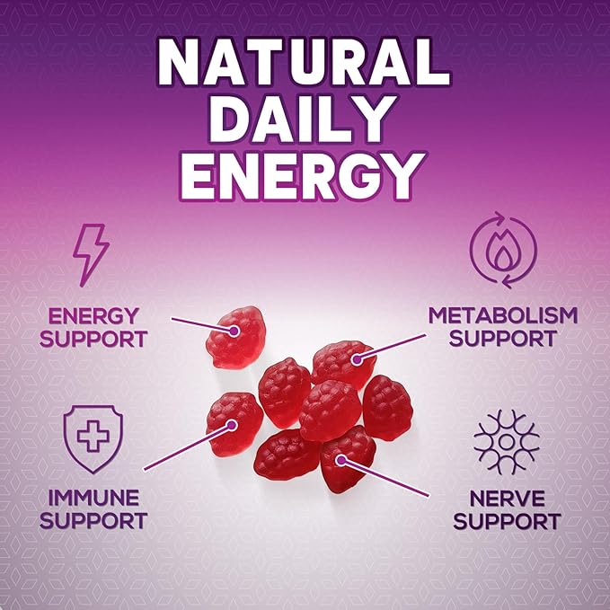 Vitamin B12 Energy Gummies - Extra Strength 4500mcg Chewable for Energy & Nervous System Health Support, B-12 Complex Gummy Vitamin for Women, Men, Kids - Non-GMO, Vegan, Berry Flavor - 60 Gummies