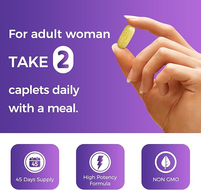 Vitamin World Ultra 360 Multivitamin for Women 50 Plus, Women's 50+ Multivitamin with Minerals & Herbs for Menopause Support, Supplement with Vitamin B, D, E & Zinc for Healthy Aging, 90 Caplets