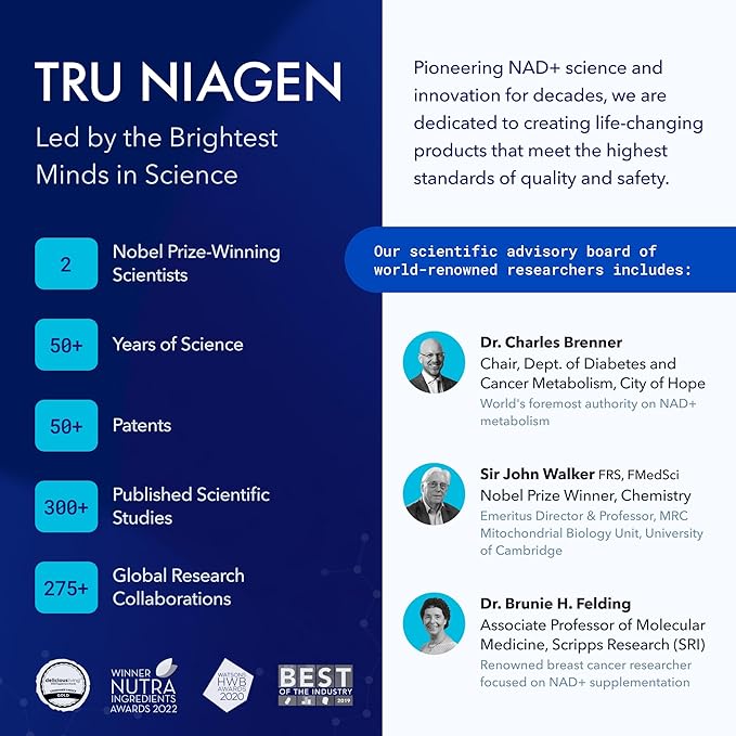 TRU NIAGEN PRO NAD+ Supplement for Anti Aging and Cell Regeneration, 1000 mg Patented Niagen, 30 Servings | Supports Cellular Energy | Nicotinamide Riboside (NR) Daily Supplements for Men and Women