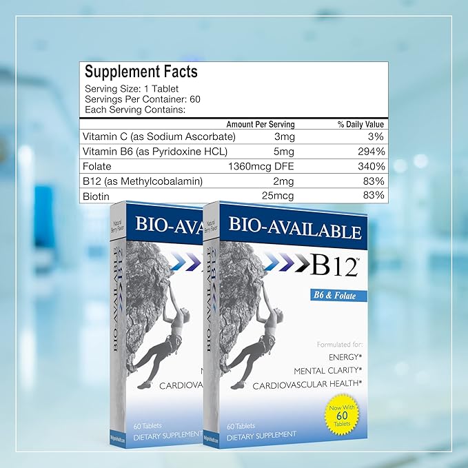Wellgenix Bio Available Sublingual B12-60ct (2 Pack) - Daily Multivitamins Focus Support Formula w/Vitamins C, B6, B12, Folate & Biotin -Energy & Diet Supplement for Immune & Overall Health