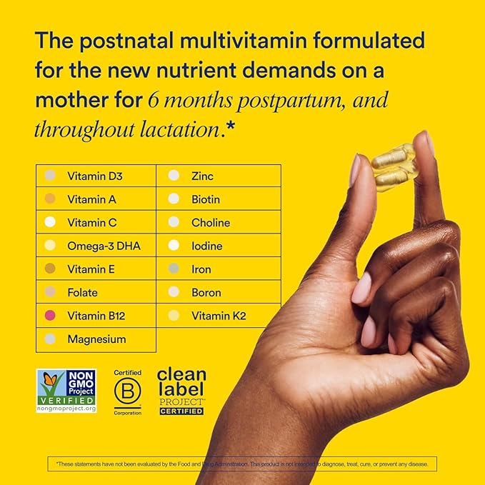 Ritual Essential for Women Postnatal Multivitamin - Postpartum Vitamin - Omega-3 DHA & Choline for Lactation Support, Vitamin A, C, D3 & Zinc for Immune Function Support*, B12, Iodine, Biotin, 30 Day