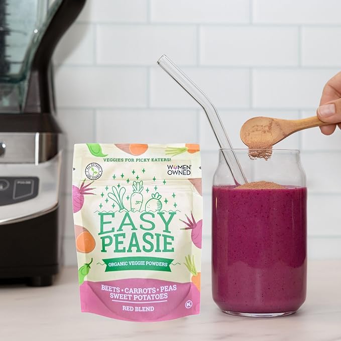Easy Peasie Organic Veggie Powder Blends for Kids and Picky Eaters | Hidden Vegetable Powder Additive for Meals and Smoothies (3-Pack Pouches: Green, Red, and Original - each 2 oz)