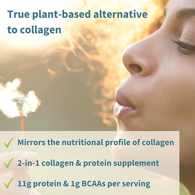 Advanced Vegan Vanilla Collagen Peptide Powder, Enhanced with Glycine, Proline & Hydroxyproline & Cofactor Vitamin C, Non GMO, Vegetarian Plant Based Collagen Powder Booster, 140 Servings, by Igennus