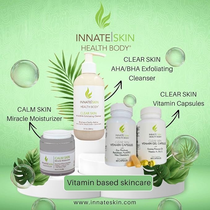 Clear Skin Acne Vitamin System | 20 Antioxidants, Botanicals, Minerals & Vitamins | 60 Count Pack of 2 by Innate Skin
