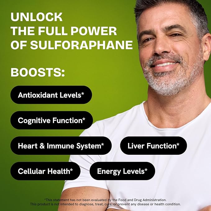 7255MG Sulforaphane Supplement Organic Broccoli Sprouts | Sulforaphane Kids & Adult | Organic Broccoli Florets & Broccoli Seeds | Stabilized Sulforaphane Glucosinolate | 480 Broccoli Pills (4 Packs)