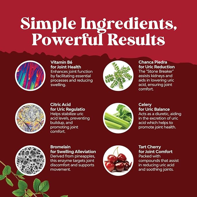 Vegan Uric Acid Cleanse and Detox - Daily Kidney Cleanse and Uric Acid Support for Adults - Tart Cherry Extract Capsules with Detox Cleanse Herbal Blend for Men and Women's Joints Kidneys and More