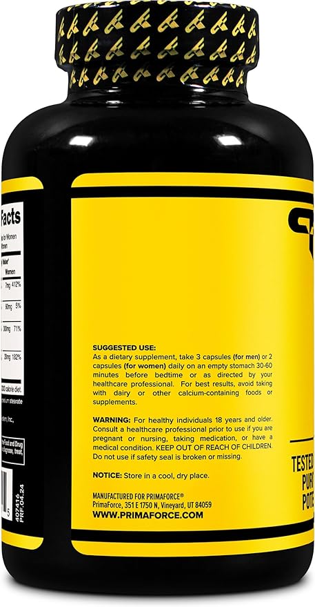 Primaforce ZMA Dietary Supplement, 180 Capsules